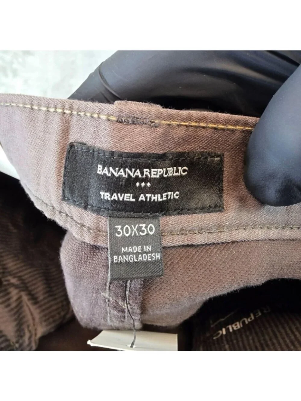 Banana Republic Travel Athletic Jeans Mens 30x30 Brown Stretch Taper Denim